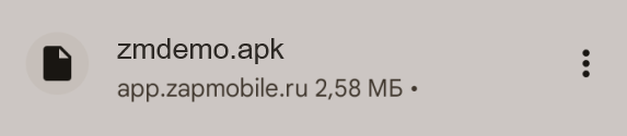 Скачанный файл zmdemo.apk